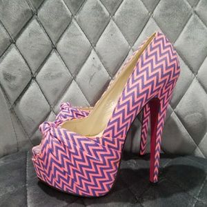 Pink purple sexy peep toes size 7